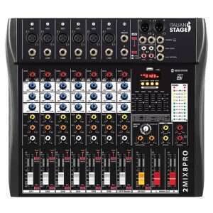 Italian Stage 8-Channel Stereo Audio Mixer with DSP MultiFX