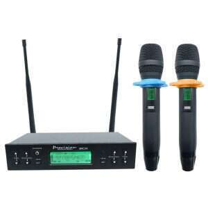 Precision Audio Twin Channel Professional Wireless Microphone System Dual XLR Out MIC24