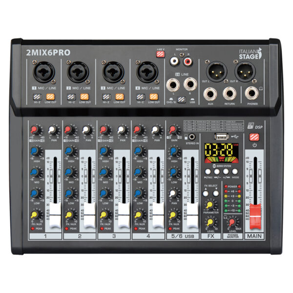 Italian Stage IS2MIX-6PRO  6-Channel Stereo Audio Mixer with DSP & FX
