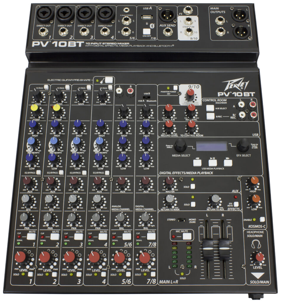 Peavey PV10BT 10 Channel Compact Mixer with Bluetooth