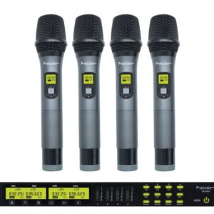 Precision Audio TMUS-04 4 Channel UHF Rack Mount Wireless Microphone System