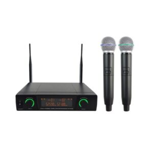 Precision Audio MIC-22 Twin Channel Professional Wireless Microphone System Dual XLR Out