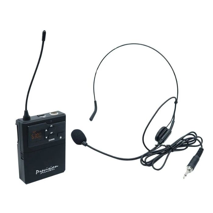 Precision Audio MIC 23 Twin Channel UHF Wireless Microphone System Handheld Bodypack - Image 5