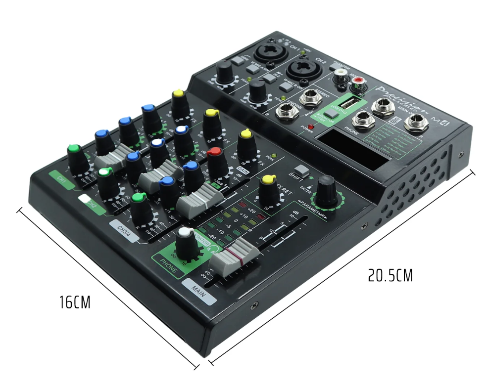 P Audio M4 - 4 Channel Bluetooth Mixer + Dual Wireless Microphones - Image 3