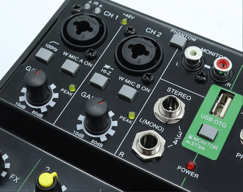 P Audio M4 - 4 Channel Bluetooth Mixer + Dual Wireless Microphones - Image 4